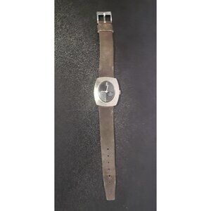 Vtg Womens Continental Swiss Wind Up Watch K1118A Stainless Steel Leather Strap